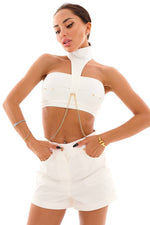Top Amazonka Pirsing white