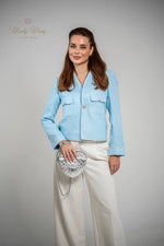 Tweed Jacket Sky Blue
