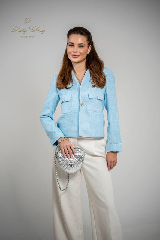 Tweed Jacket Sky Blue