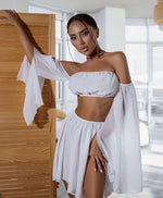 Chiffon Set Skirt and Top White