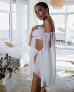 Chiffon Set Skirt and Top White