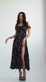 Dress NINA Flowers Black