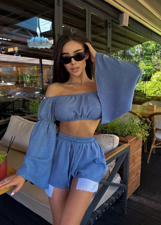 Set LINEN Blue