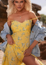 Dress Midi Cutout Yellow